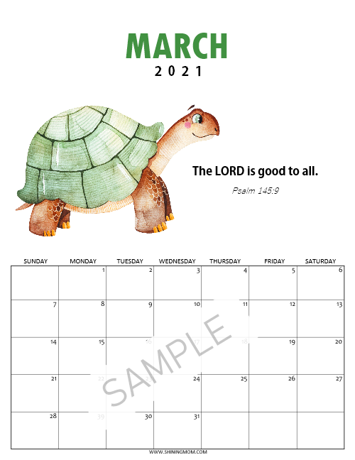 Super-Cute Bible Verse Calendar for Kids