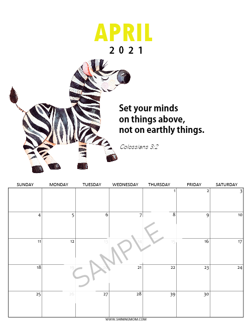 Super-Cute Bible Verse Calendar for Kids