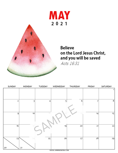 Super-Cute Bible Verse Calendar for Kids