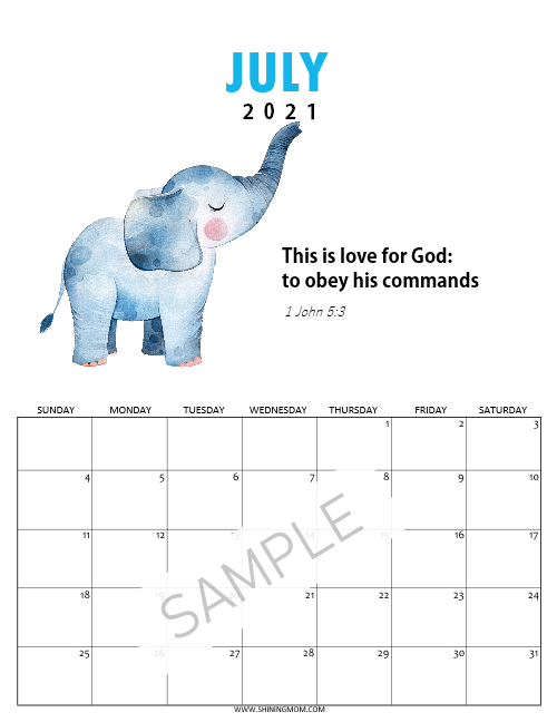 Super-Cute Bible Verse Calendar for Kids