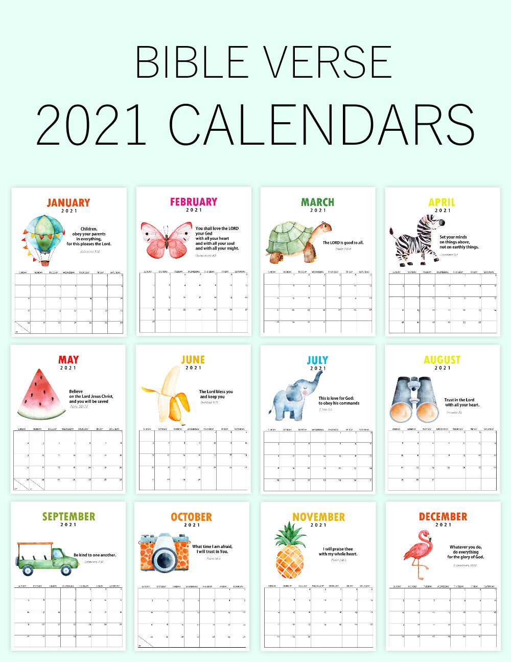 Super-Cute Bible Verse Calendar for Kids