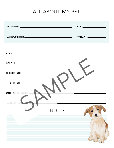 Super Cute Pet Care Planner for Your Dog Buddy!