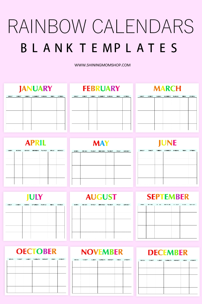 Rainbow Blank Calendar – Shining Mom Planners: The Shop! rainbow-blank-calendar-shining-mom-planners-the-shop