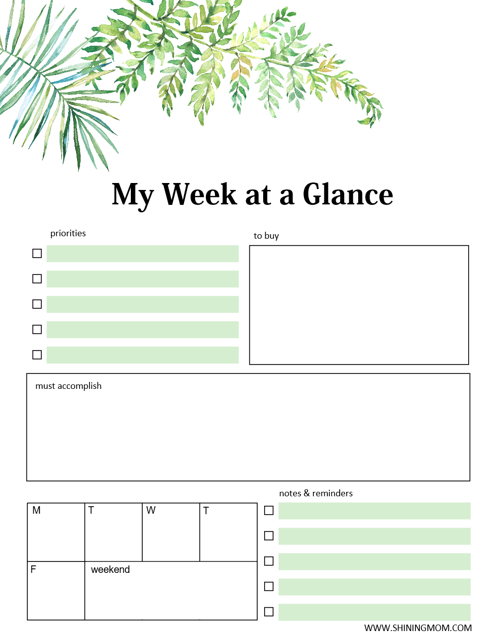 Nature-Inspired 2019 Monthly Calendars (Monday Start)