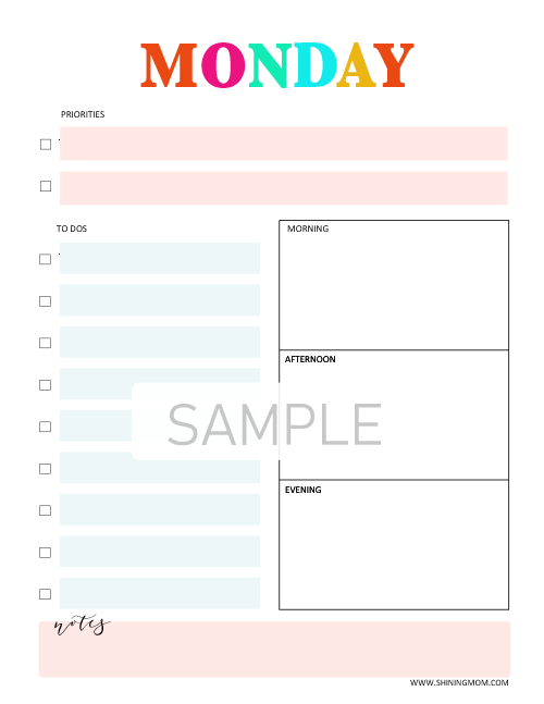 Rainbow Daily Planner