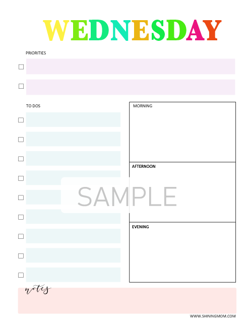 Rainbow Daily Planner