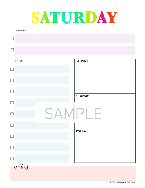 Rainbow Daily Planner