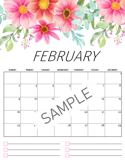 2020 Floral Calendar in Beautiful Florals!