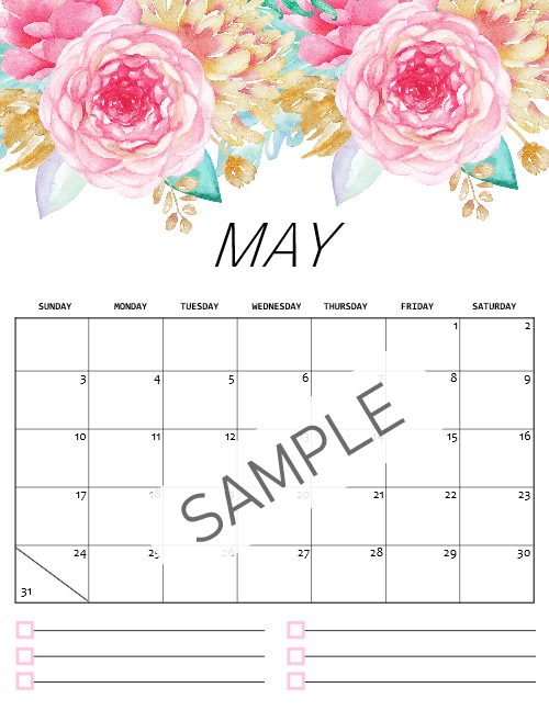 2020 Floral Calendar in Beautiful Florals!