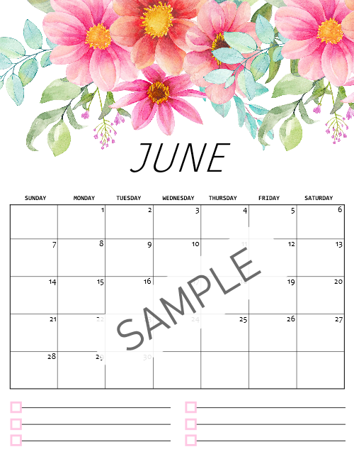 2020 Floral Calendar in Beautiful Florals!