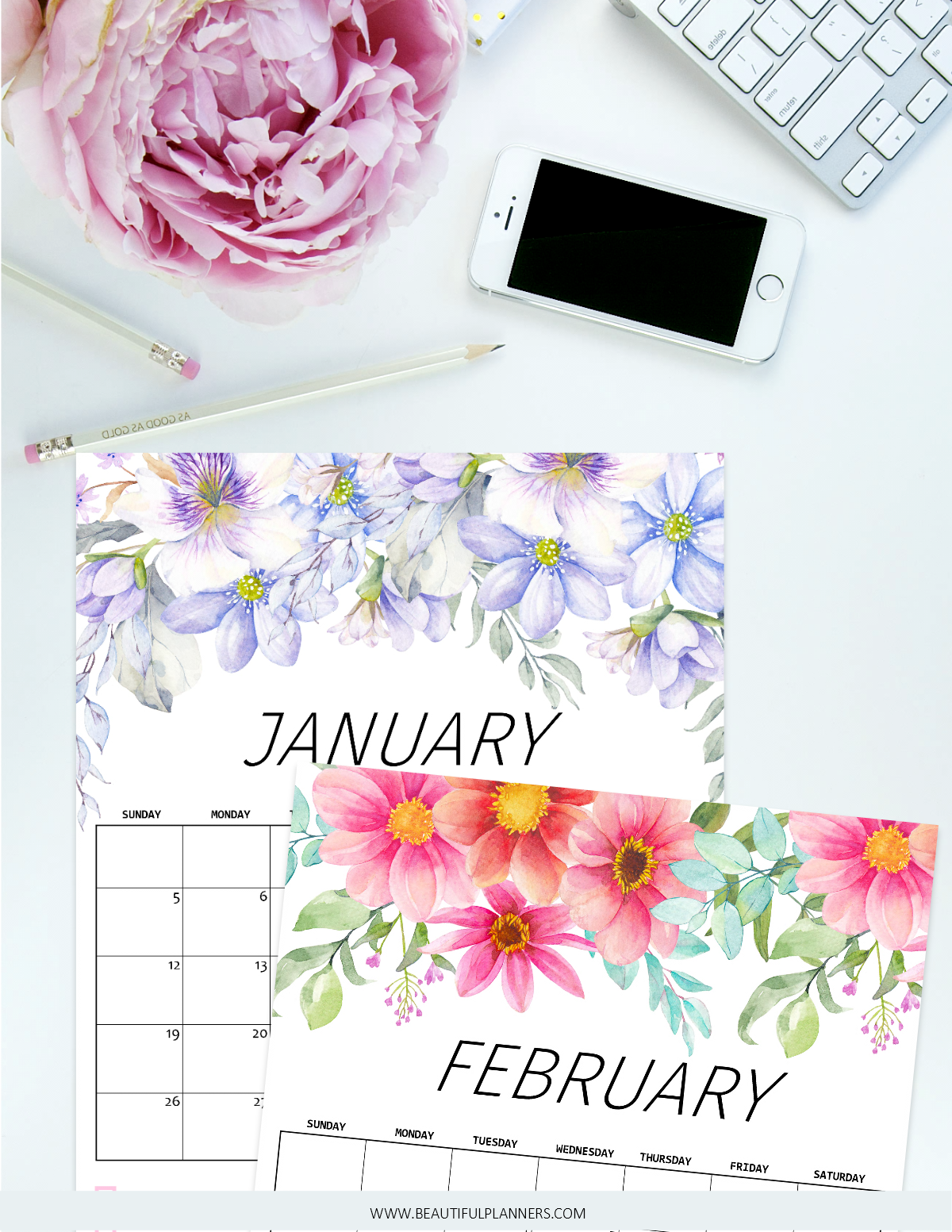 2020 Floral Calendar in Beautiful Florals!