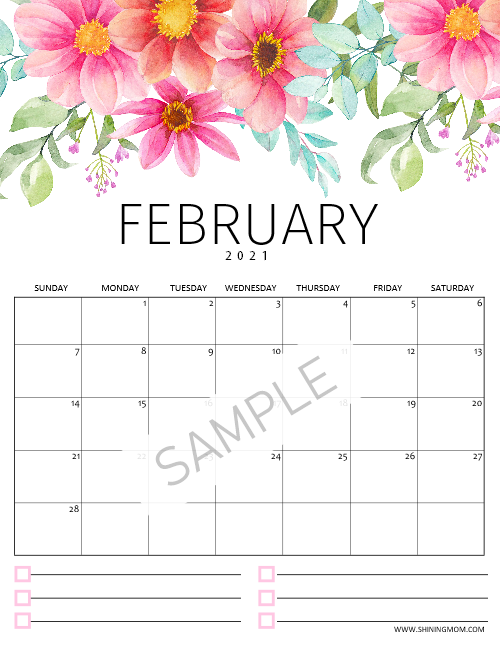 2021 Floral Calendar