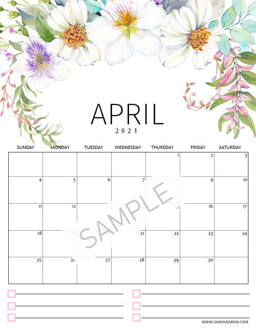 2021 Floral Calendar