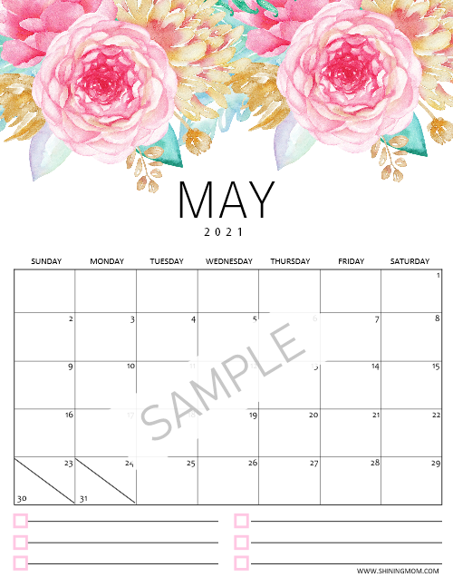 2021 Floral Calendar