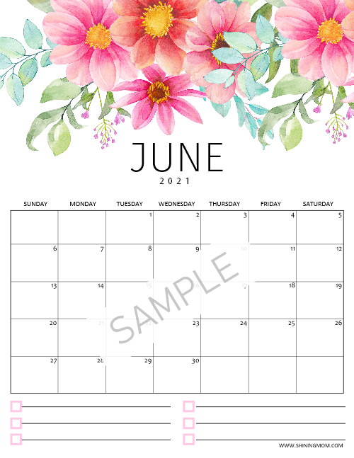 2021 Floral Calendar