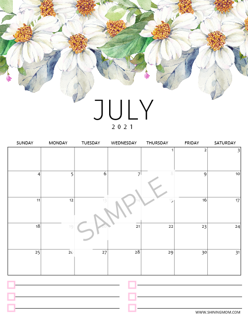 2021 Floral Calendar