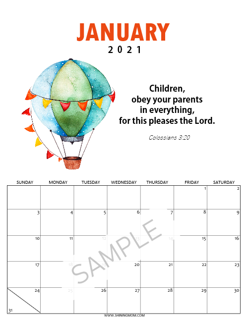 Super-Cute Bible Verse Calendar for Kids