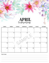 Load image into Gallery viewer, 2020 Monthly Floral Calendars

