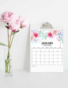 2020 Monthly Floral Calendars