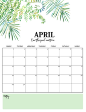 Load image into Gallery viewer, Nature-Inspired 2019 Monthly Calendars (Monday Start)

