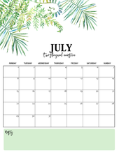 Load image into Gallery viewer, Nature-Inspired 2019 Monthly Calendars (Monday Start)
