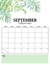 Load image into Gallery viewer, Nature-Inspired 2019 Monthly Calendars (Monday Start)
