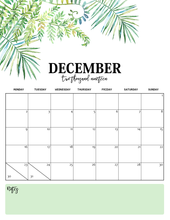 Load image into Gallery viewer, Nature-Inspired 2019 Monthly Calendars (Monday Start)
