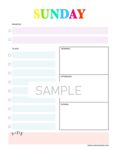 Rainbow Daily Planner