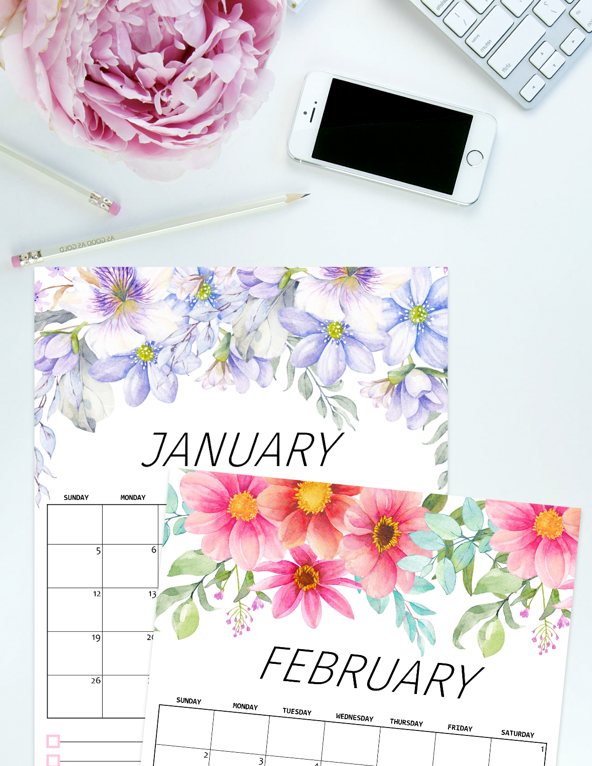 2020 Floral Calendar in Beautiful Florals!