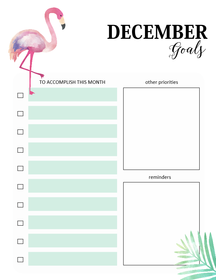 Monthly Goal-Setting Planner